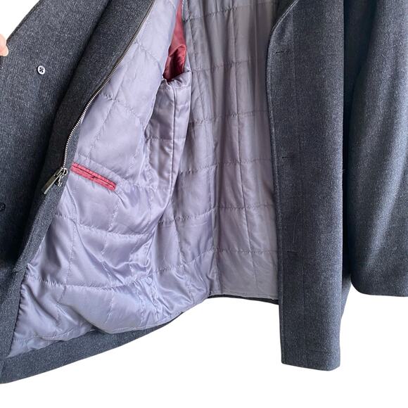 Men's 4X Wool Coat Gray PRONTO UOMO P-Coat Single-Breasted Classic Preppy Warm - Picture 9 of 16